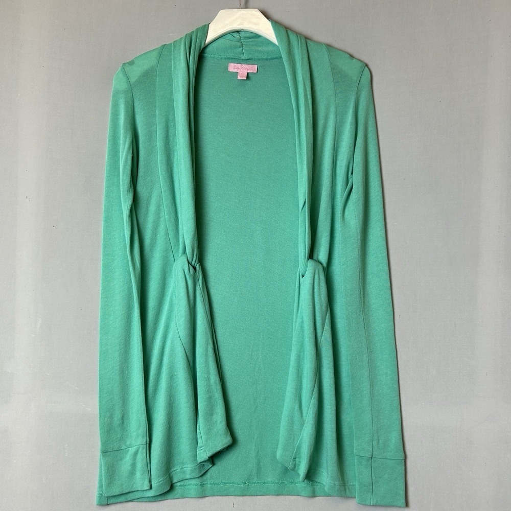 Lilly Pulitzer Cardigan Sweater‎ Womens Extra Small Green Open Waterfall Sheer